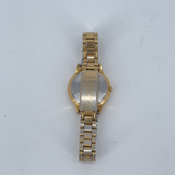 Casio Watch Womens Gold Tone LTP-1128 Quartz Japan Water Resist Stainless Steel - Picture 4 of 7
